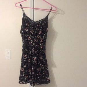 Black floral romper